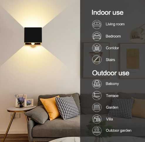 LEDMO комплект от 2 броя LED аплик със сензор за движение, 20W