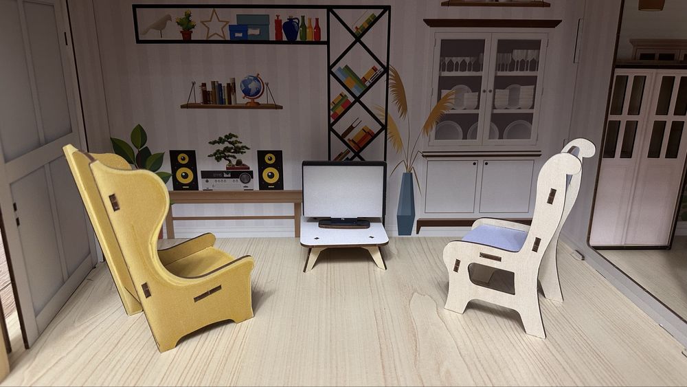 Детский деревянный домик для кукол