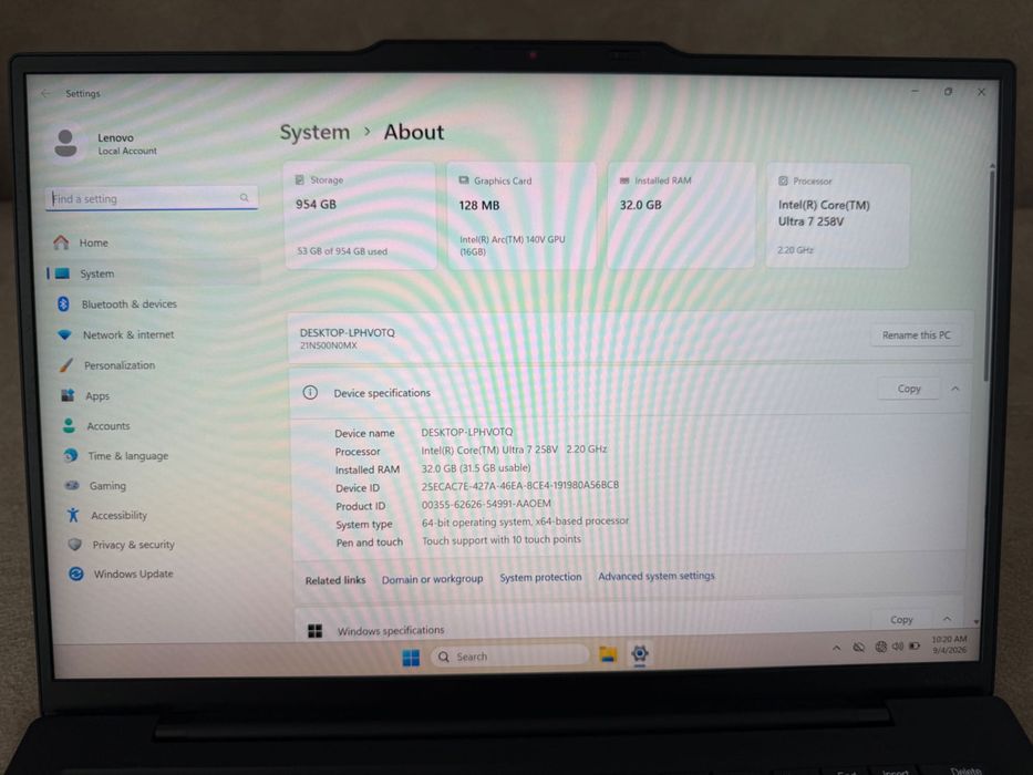 Lenovo X1 Carbon 13th Gen - Ultra 7 258V - 32 GB RAM - TouchScreen - 1 TB SSD - Garantie - Tastatura iluminata - Amprenta