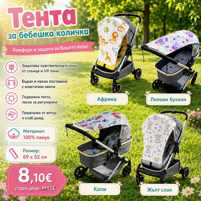Комплект за детска количка 8.18 евро,Гнездо,подложки,тента12.10 евро