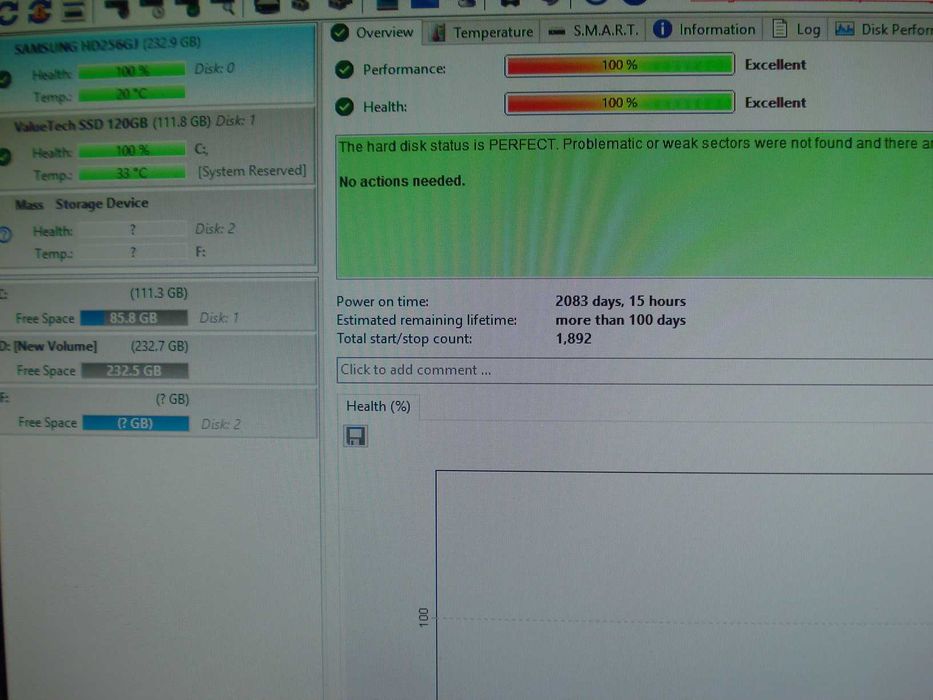Hard disk calculator HDD Samsung model HD256GJ 250GB