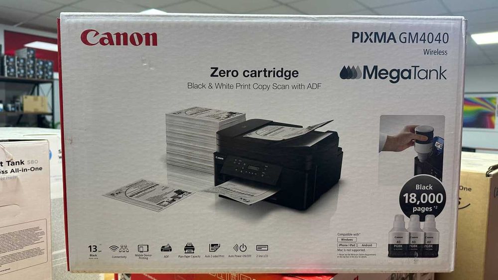 Оқ-қора МФУ Canon PIXMA GM4040: краска қуйиладиган тежамкор