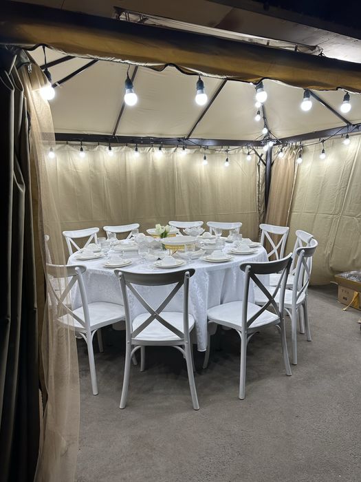Аренда шатер, посуда, стол, стулья