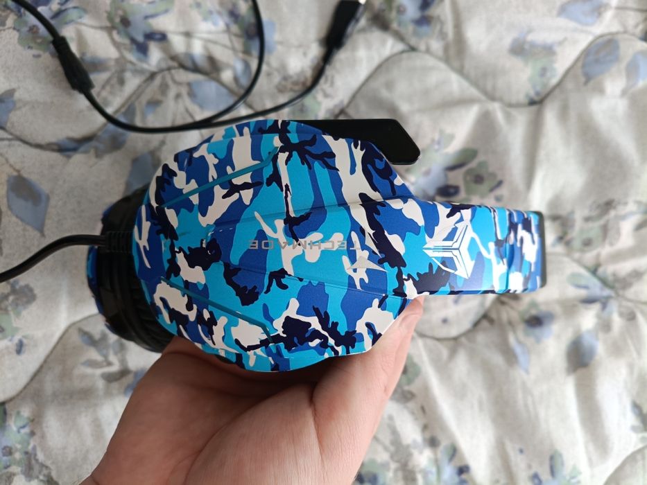 Căști Gaming Techmade cu fir + microfon gaming.