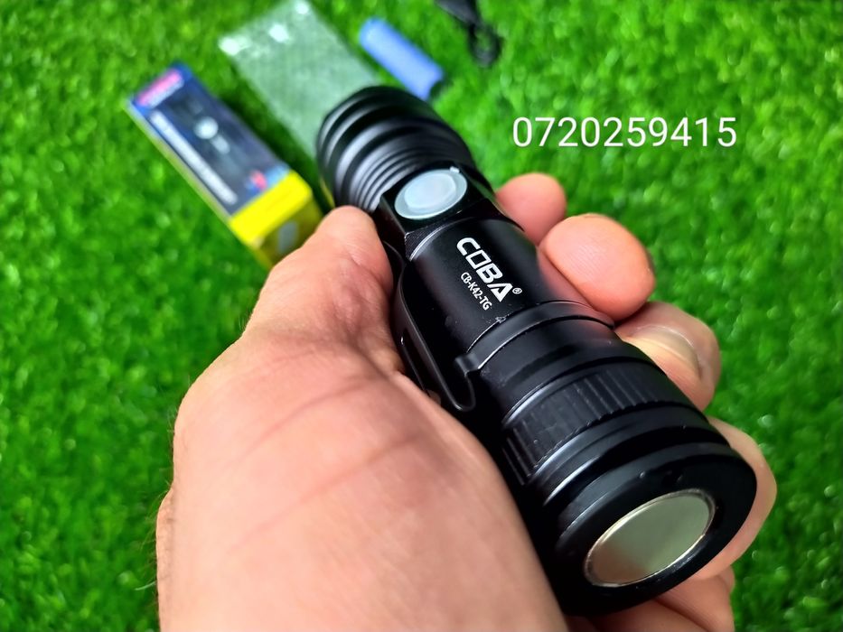 Lanterna cu LED Laser, zoom telescopic, magnet, reincarcabila, 30W