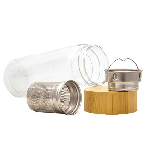 Termos de sticla cu infuzor Mate to Go, Cu un filtru de ceai 300 ml