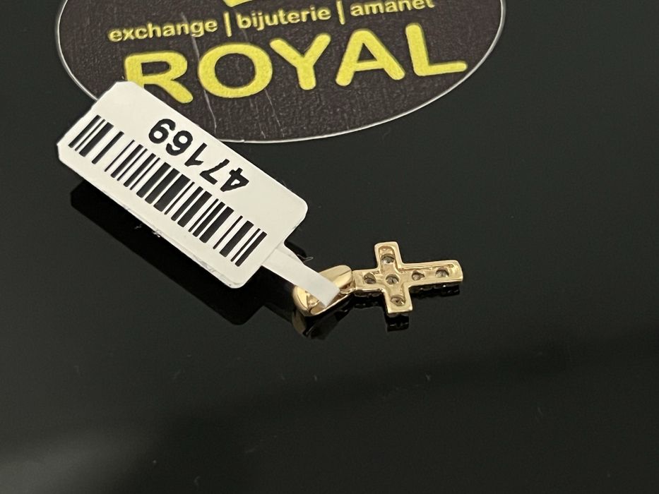 Bijuteria Royal CB : Pandant cruce aur 14k 585  0,64 gr