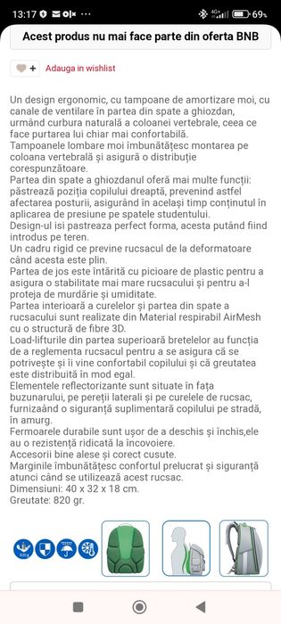 Ghiozdan fete cls pregatitoare sau 1.