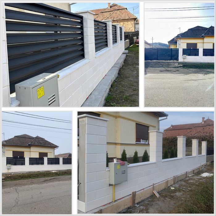 Prefabricate beton și mozaic. Travertin, intervale gard, capace stalpi, șpalieri
