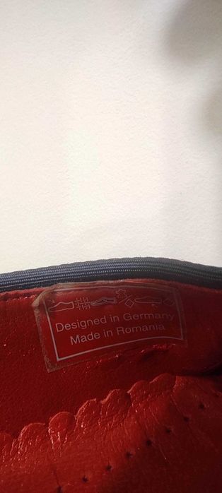 Pantofi dama Luftpolster, textil cu varf de lac rosu, marime 36,5