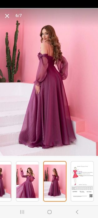 Rochie de seara fucsia, nouă cu etichetă
