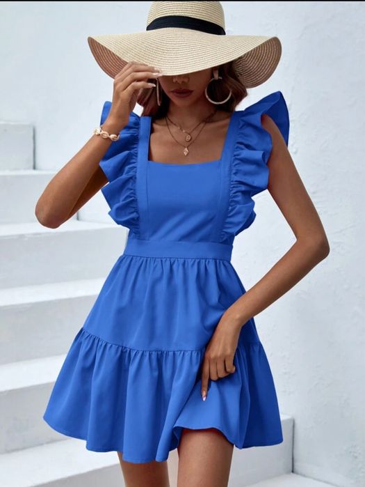 Рокля кралско синьо