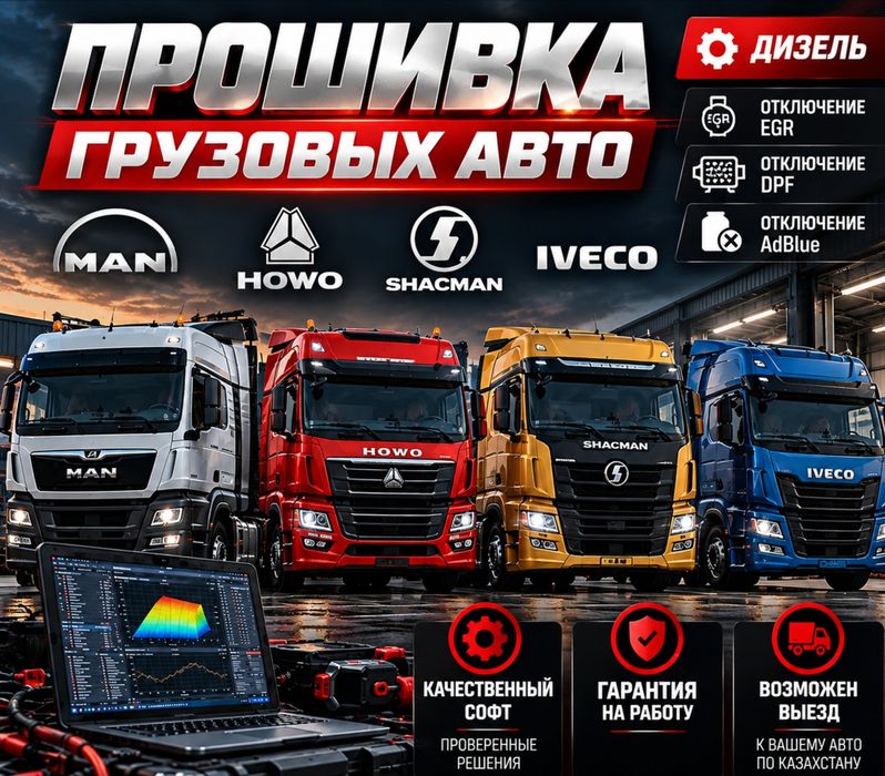 Прошивка грузовых авто, адблю, мочевина, прошивка евро2, чип тюнинг