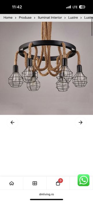 Lustra retro cu franghii