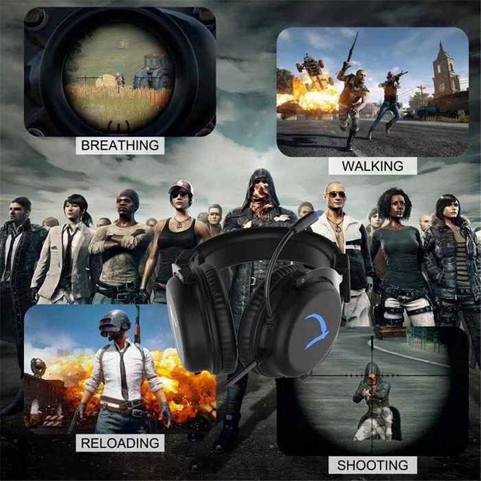 MUTOUREN Геймърски слушалки 7.1 съраунд звук