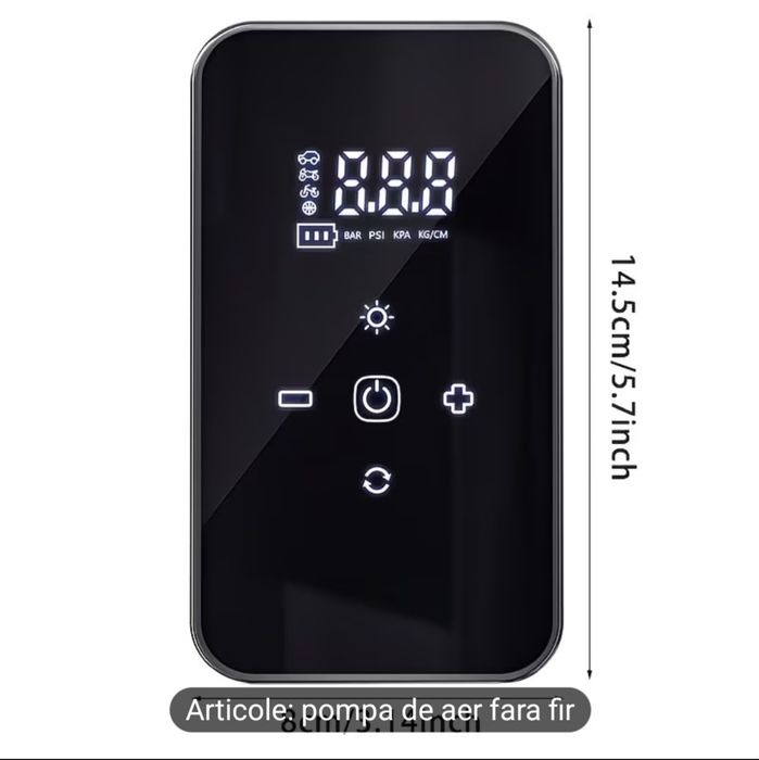 Acest compresor de aer cu utilizare duală, potrivit atât pentru operare wireless, cât și cu fir, dispune de un motor de înaltă performanță