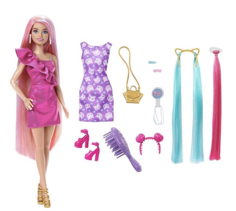 Кукла Барби с екстеишъни и аксесоари за коса и допълнителни аксесоари