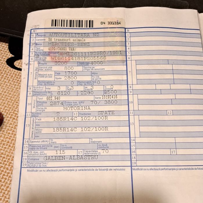 Mercedes autoutilitară N1, 410D, W611