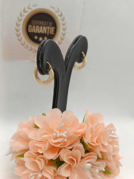 Cercei aur verigi 18K 1.28g (Ag16 Moldova b33656) - Garantie 2 ani!