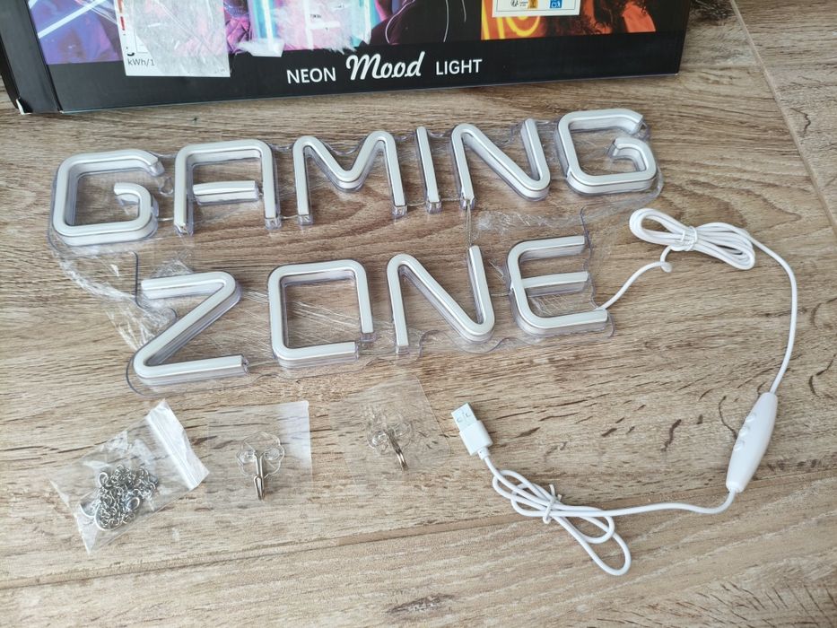 Neon LED Gaming Zone – lumină albastră decor – nou