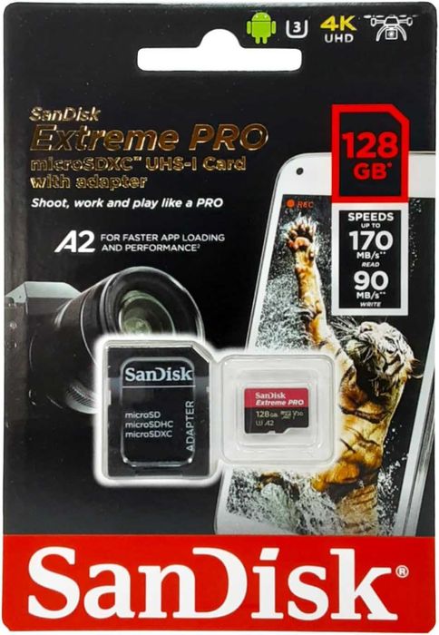 Карта памет SanDisk Extreme PRO 128GB microSDXC