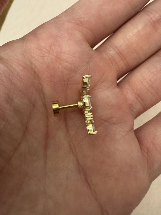 Серьга для пирсинга уха хряща мед сталь