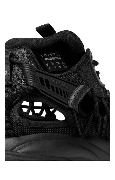 Versace Black Leather Athletic Men's Sneakers