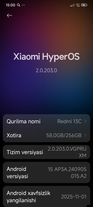 Redmi 13C 256 xotira