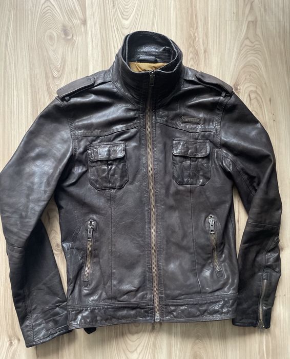SUPERDRY RYAN Lth jacket/мъжко кожено(естествена) яке М/L