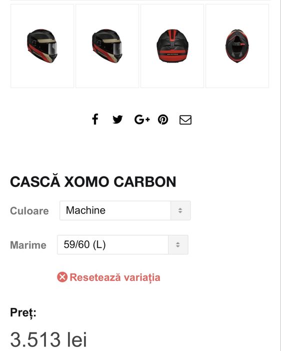 Casca Moto BMW XOMO Carbon, Marime L 59-60