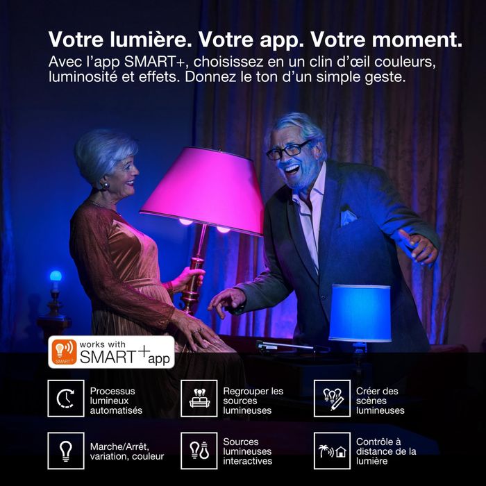 Bec LED Osram Smart+ P40 RGBW E27, WiF