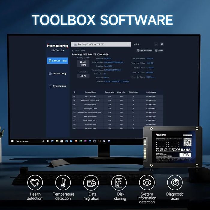 Sigilat Ssd sata III 2TB Fanxiang Raxiana S101 3D nand slc 560Mb/s