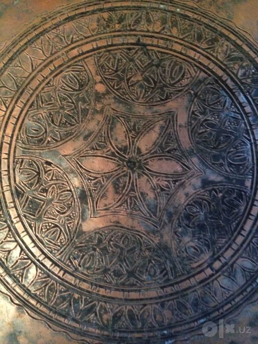 Блюдо. Медь. Дата изготовление: хиджри - 1290г., милади - 1873г.