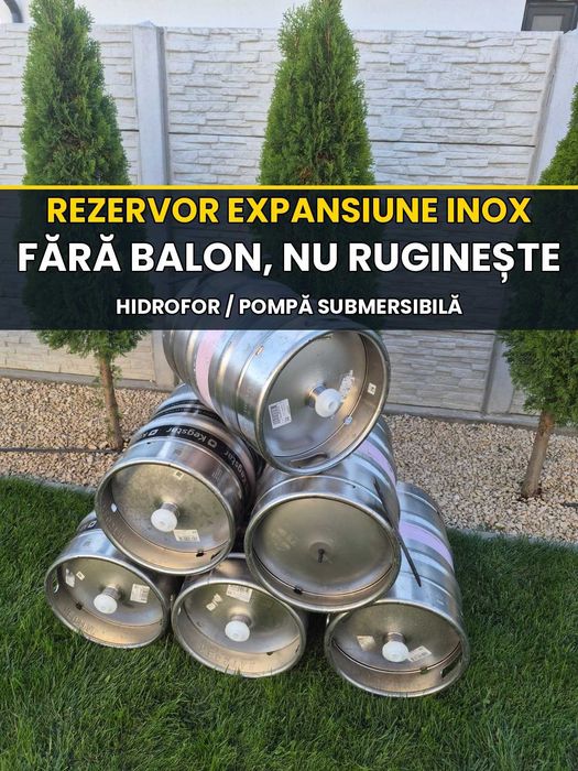 Vas hidrofor din inox, fără balon spart, pentru pompă submersibilă