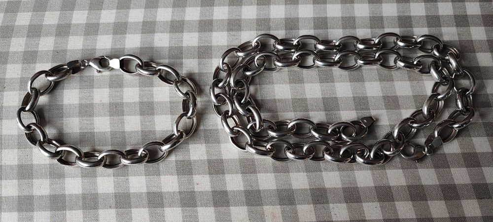 Комплект Ланец+Гривна 61 гр./  проба 925