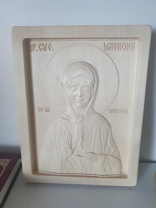 Maica Domnului Pantanassa -Lucrez vand icoane sculptate lemn tei Cruci