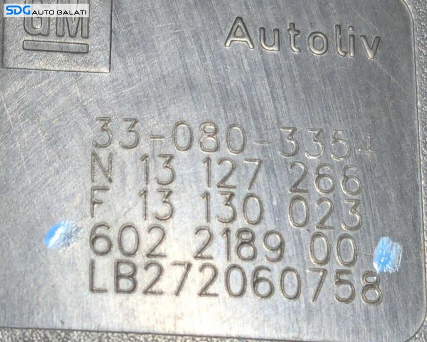 Pretensionare Capsa Centura Siguranta Scaun Stanga Fata Opel Astra H 2004 - 2010 Cod 602218900, 33-080-3354 [LR4070]