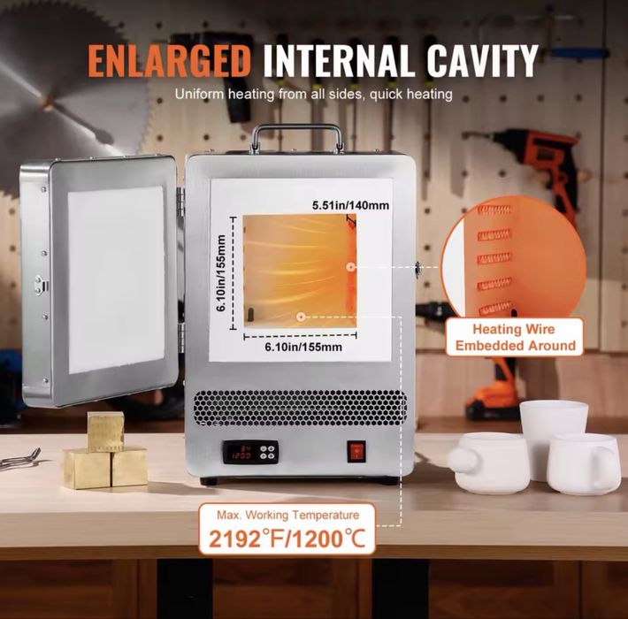 Електрическа високотемпературна муфелна пещ 1500W – 1200°C