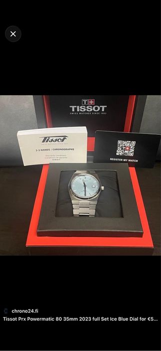 Срочно продается новые часы Tissot PRX Powermatic 80 Ice Blue 40mm