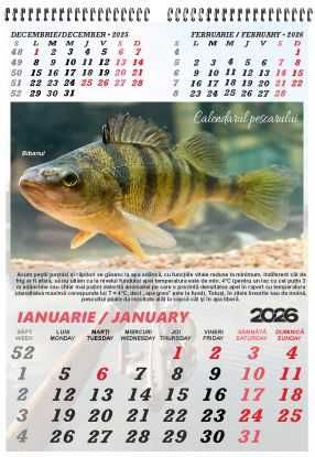 Calendarul Pescarului 2026 - 12 file A3
