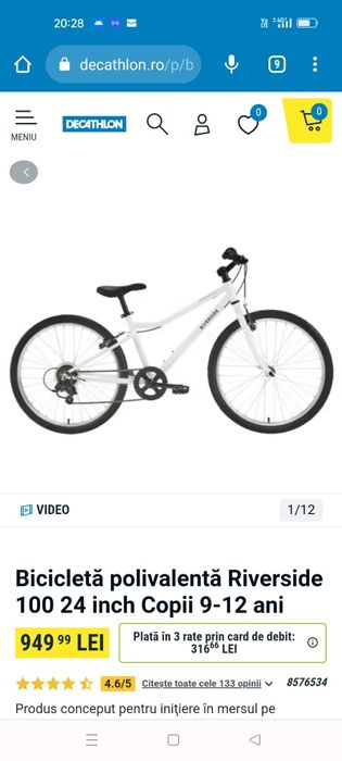 Bicicleta copii pe 24 noua