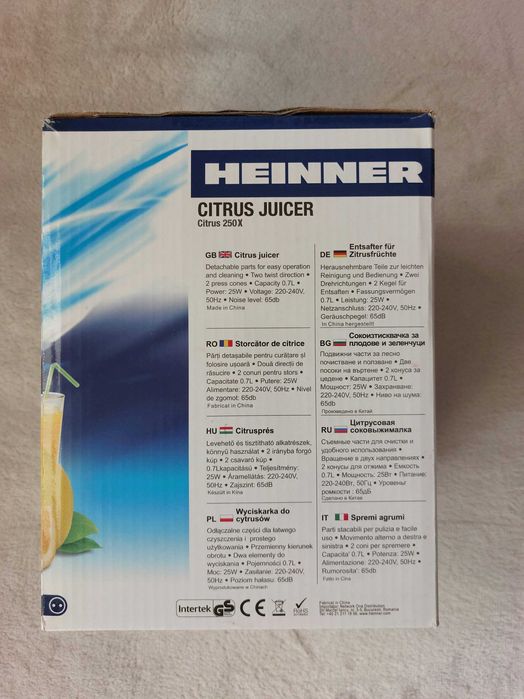 Vand storcator electric nou de citrice Heinner Citrus 250X