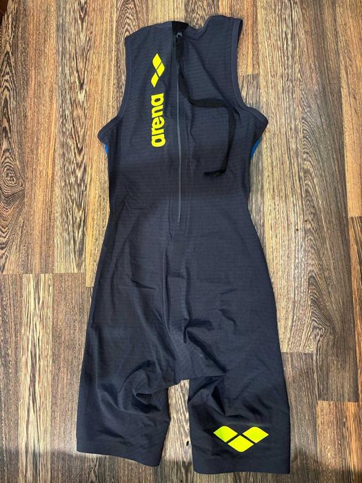 ARENA Powerskin Carbon Speedsuit with Back Zip, Fast Blue-Grey, XS/36