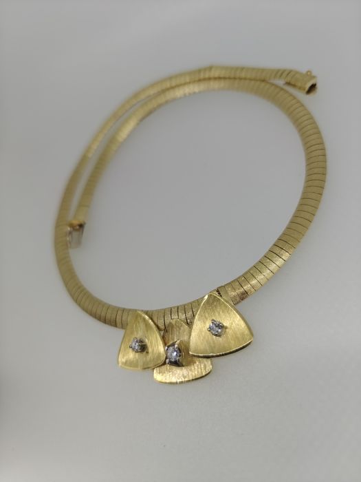 Colier aur 14k 36.93gr cu diamante naturale (r)