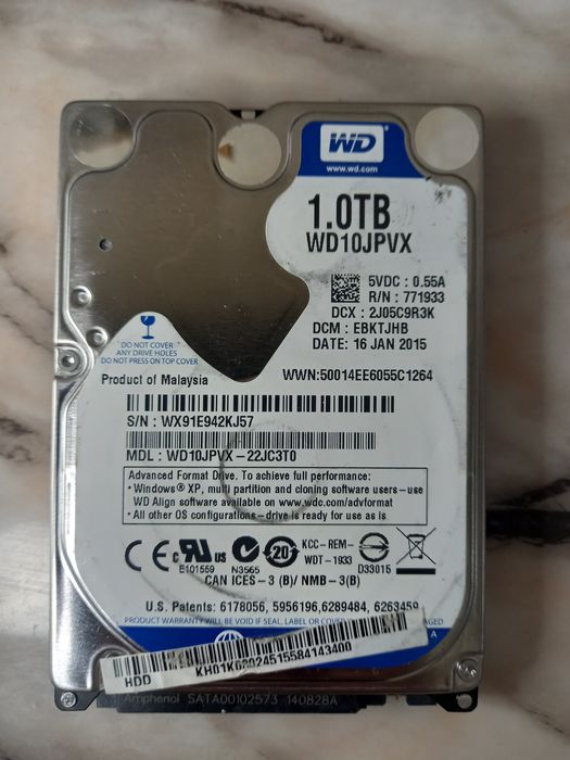 Хард диск за лаптоп WD Blue 2.5 1000GB 5400rpm 8MB SATA3