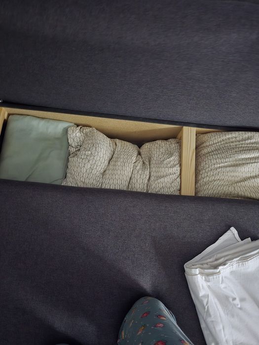 Canapea coltar extensibila gri- lada depozitare