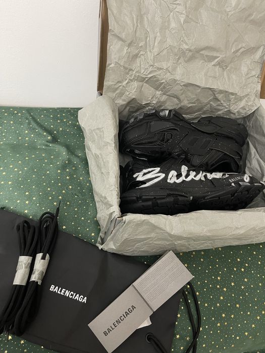 Balenciaga Track Signature Black Distressed Finish