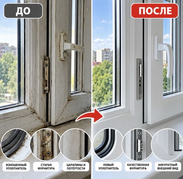 Рестоврация окон из пвх под ключ