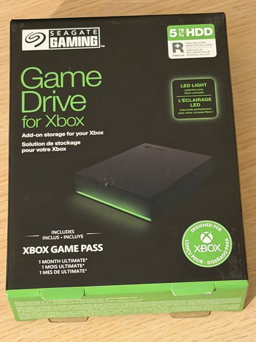 Външен хард диск Seagate Game Drive за Xbox, 5TB, USB 3.0, Черен
