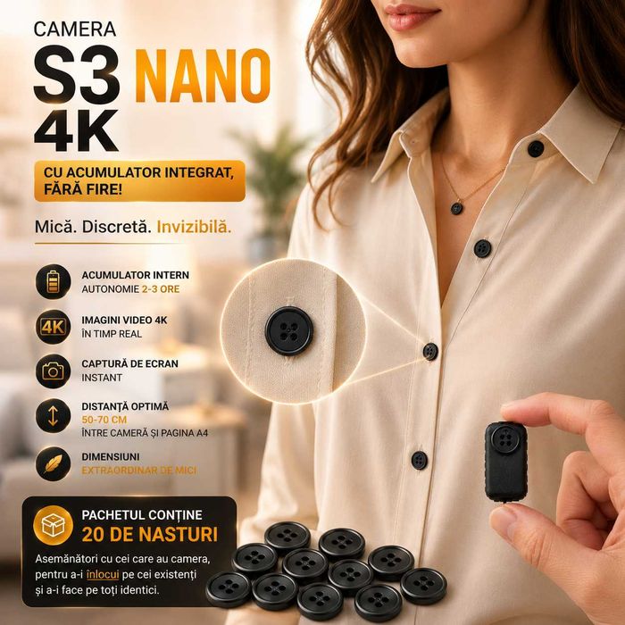 Camera Video in Nasture - Casti de copiat - Sisteme de copiat - iCheat S3 Nano cu Autonomie 3 Ore